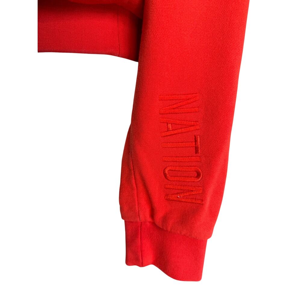 P.E Nation Red Logo Sweatshirt XS Long Sleeve Athletic Pullover Cotton Crewneck - Picture 7 of 10